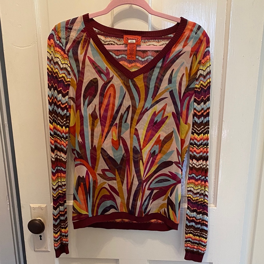 Missoni for Target Colorful V-Neck Patterned Sweater. Final price
